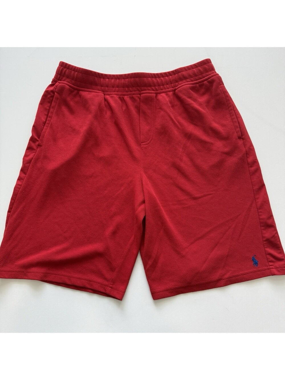 Polo Ralph Lauren Boys XL 18-20 Red Performance Athletic Shorts Blue Pony